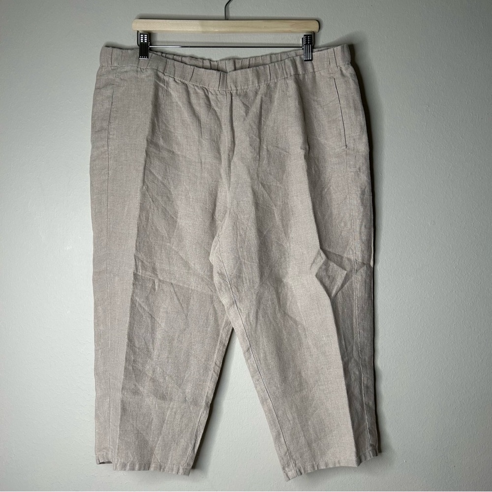 J.Jill Love line Crop Pull on Pants Beige Size XLP